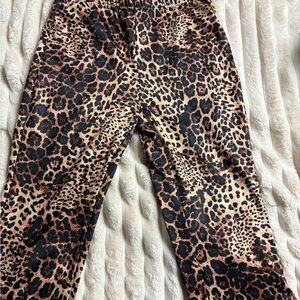 2 for one black and cheetah print capris
